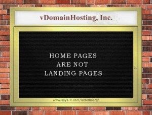 Homepages are not landing pages.